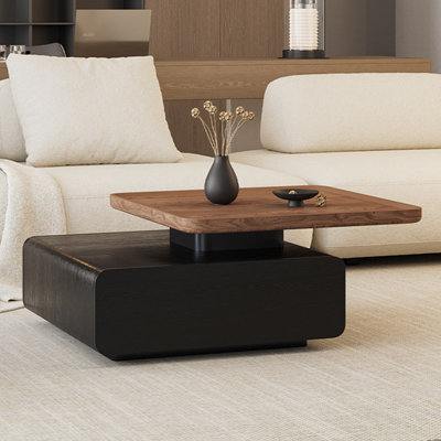 Mid-century style rotatable storage coffee table