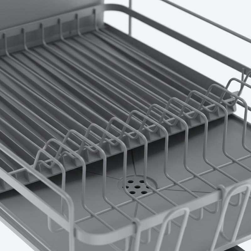 Séchoir à vaisselle extensible avec couverts et porte-gobelets, multifonctionnel