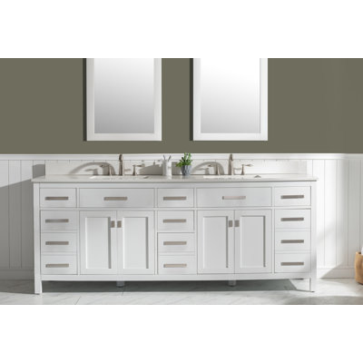 Binion 84"" Double Bathroom Vanity Set -  Beachcrest Homeâ¢, 798E11E86B664176B654683CB232AC05