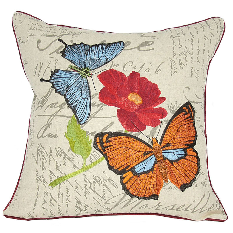 Coussin décoratif sur le jeté Papillion, Plumes