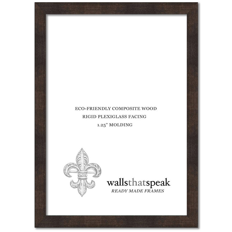 Cadre photo simple Allissia en brun espresso, 22 po x 22 po, Brun