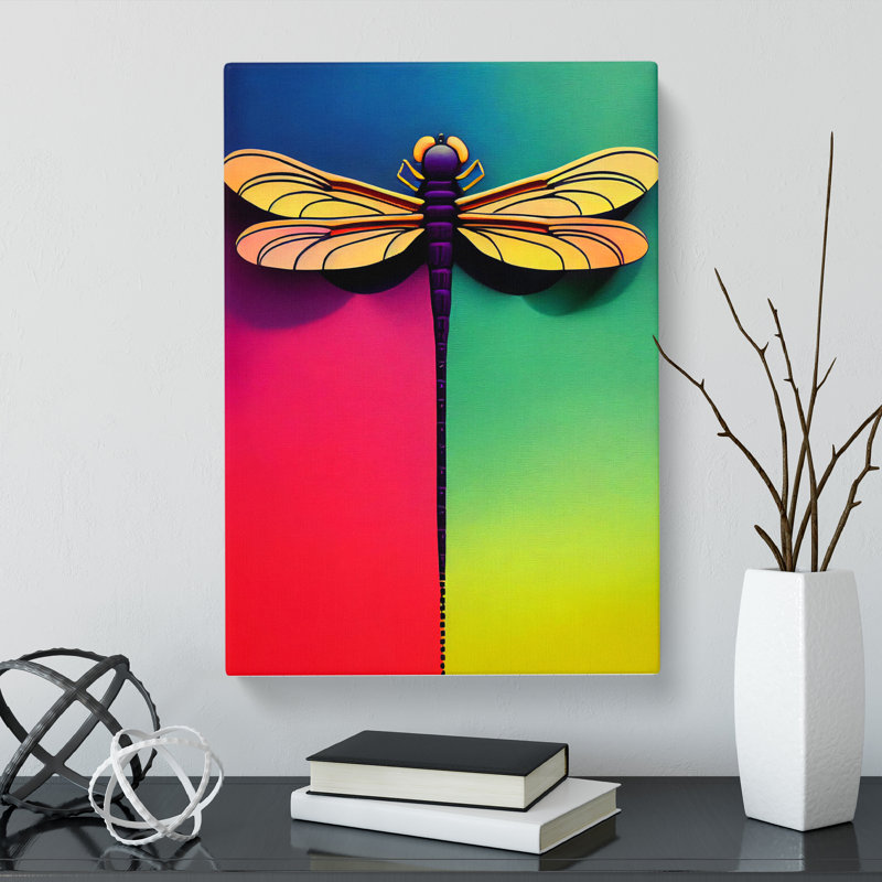 Cochecton Dragonfly Block Colour - Wrapped Canvas, 76cm H x 50cm W x 3cm D