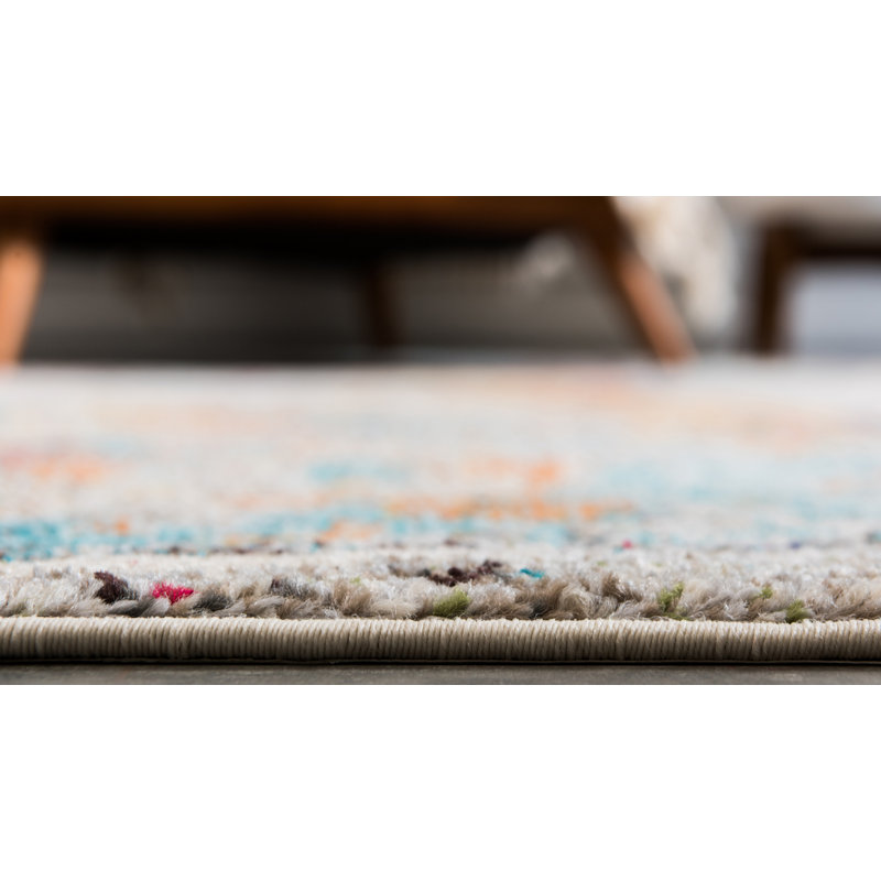 Dews Washable Abstract Indoor Rug, Runner 2'7" x 10'