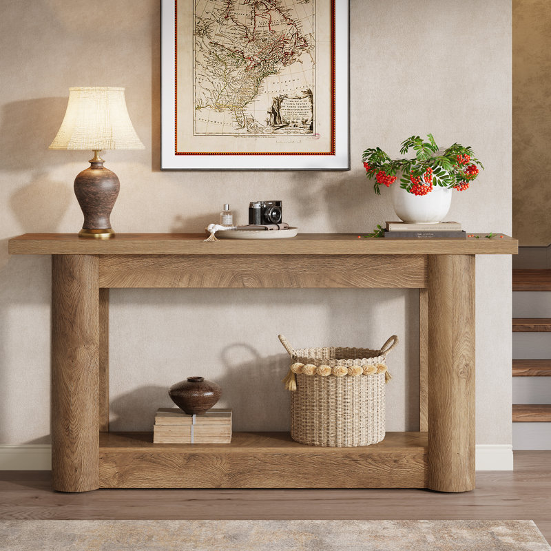 Console de 63 pouces Farmhouse, Brun chêne