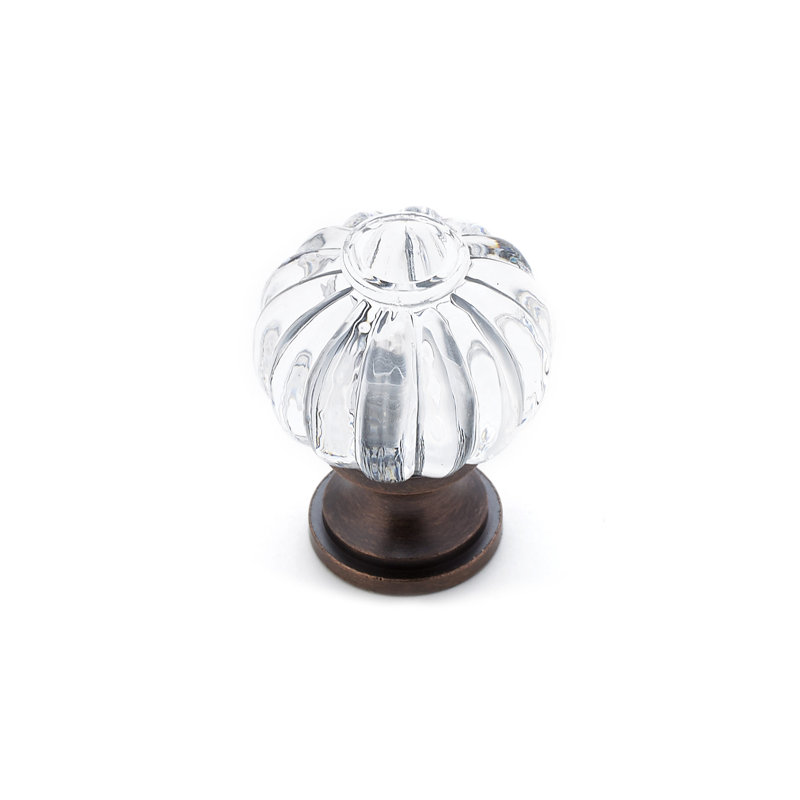 Poignée ronde Expression 1 3/32 po de diamètre, Transparent / bronze huilé et brossé