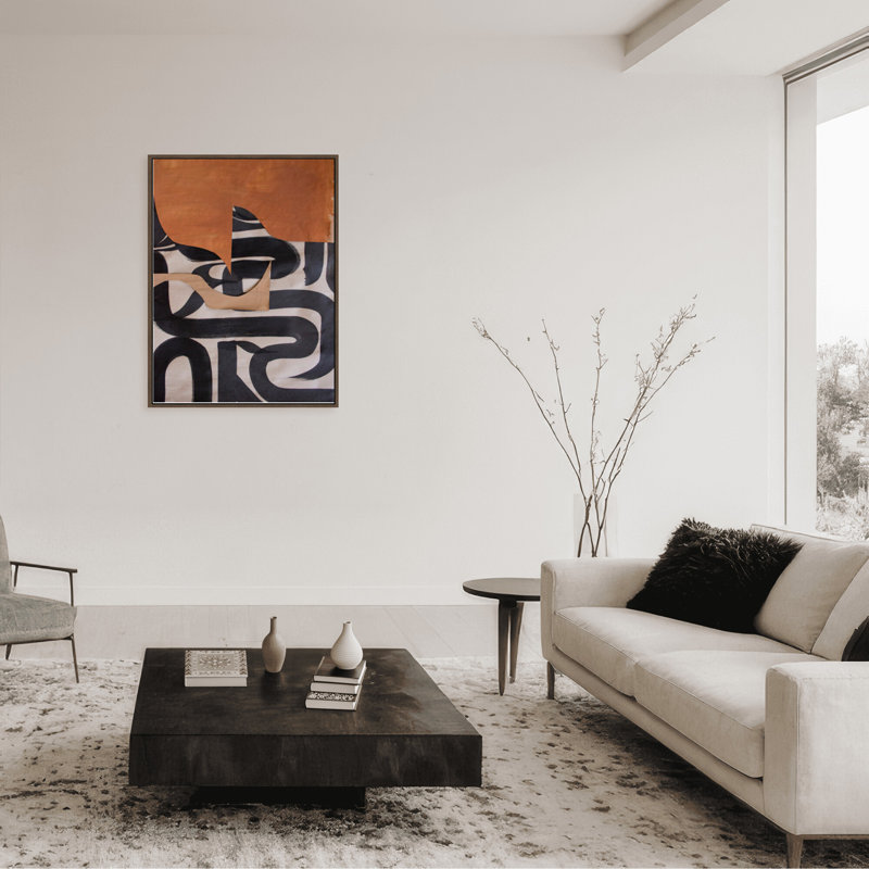 Gai: A Symphony Of Abstraction, 30" H x 24" W x 1.125" D, Black, Framed Matted Print