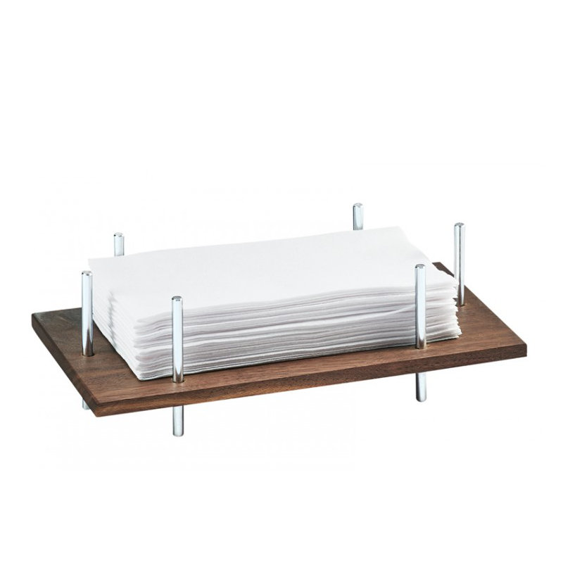 Mid-Century 10" X 5 1/2" X 3 1/2" Napkin Holder with Frame, Chrome