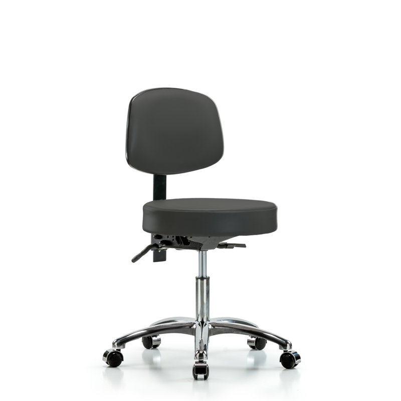 Tabouret de laboratoire réglable à hauteur de bureau Daenerys, Roulettes, Anthracite, Non inclus