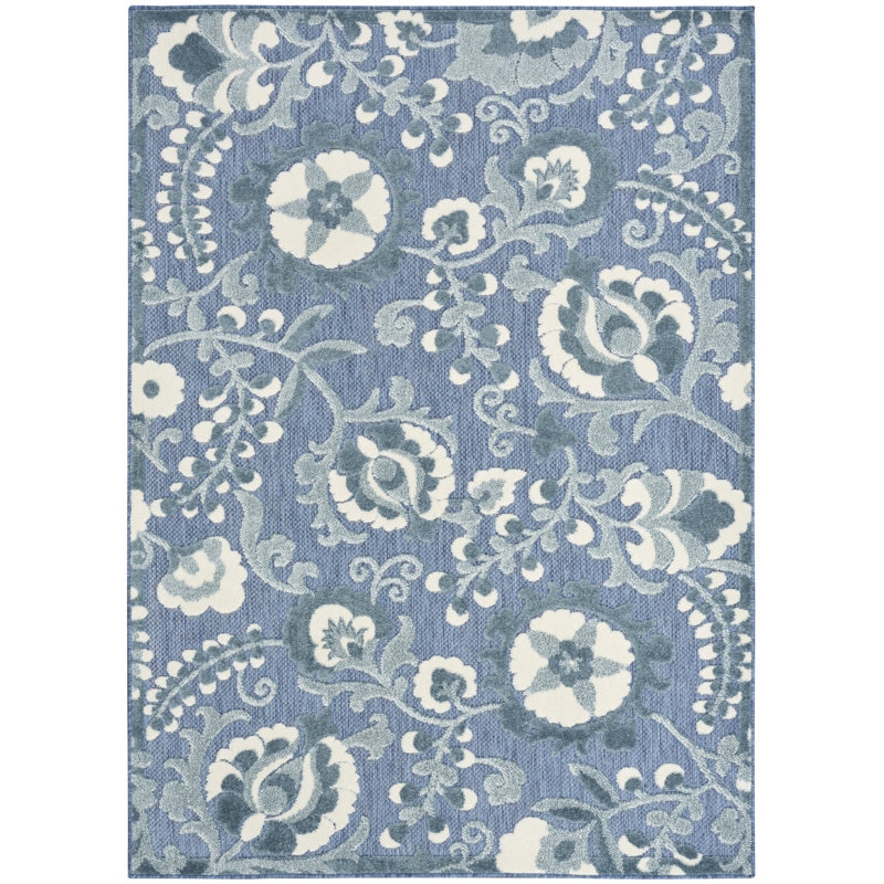 Gregori Floral Farmhouse Area Rug, Rectangle 3'6" x 5'6"