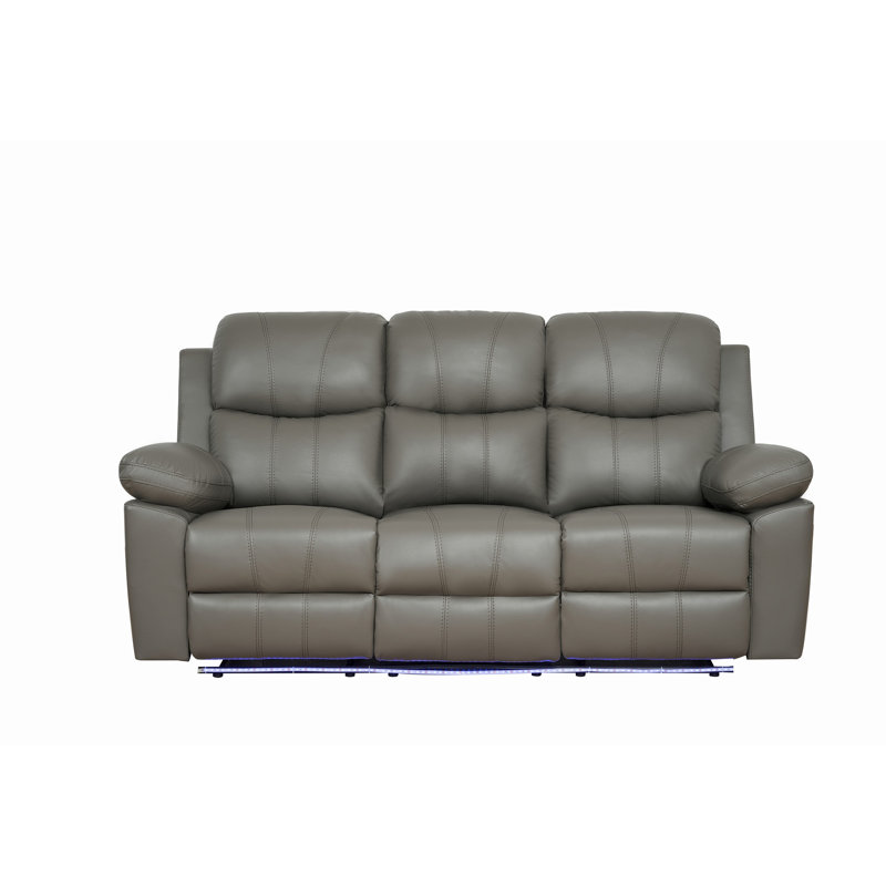 Canapé inclinable avec table rabattable avec DEL, Gris
