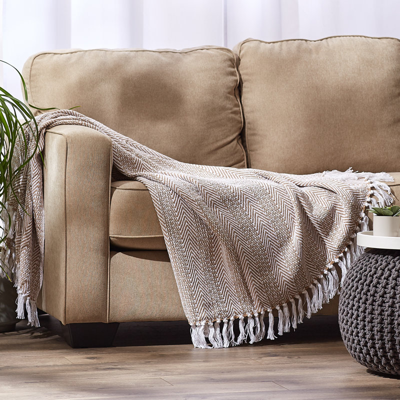 Hand Woven Throw Blanket, Stone
