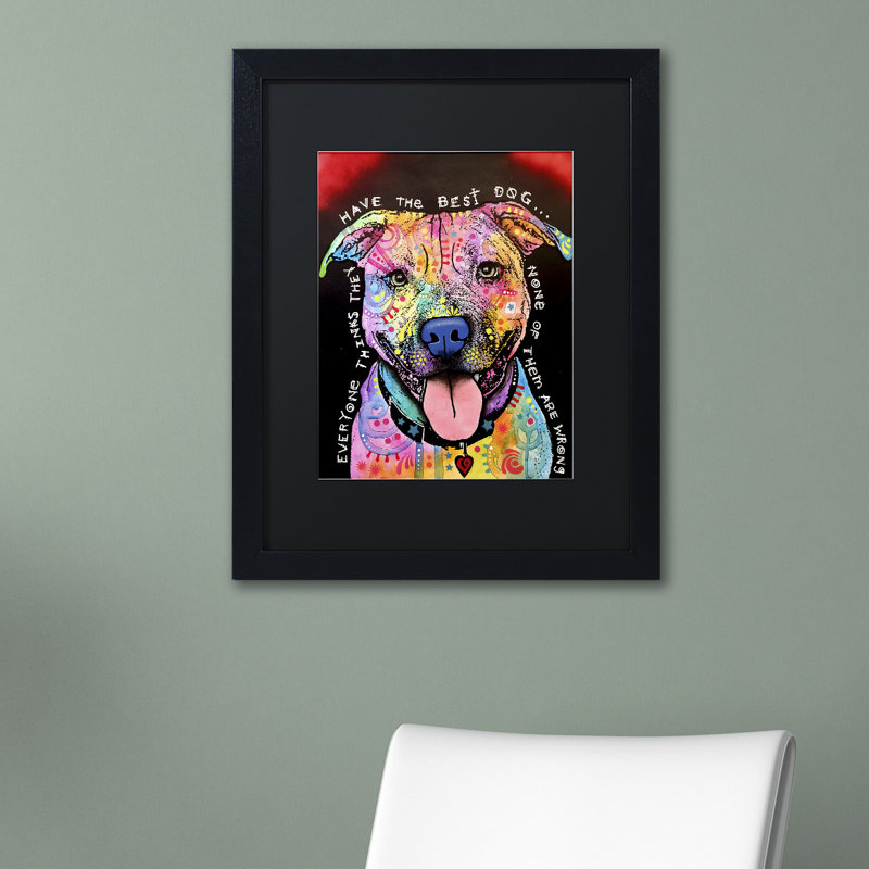 « best dog », impression, Noir, H 14 po x l 11 po x P 0,5 po, Cadre noir