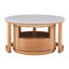 Table basse ronde emboîtable avec plateau en marbre blanc