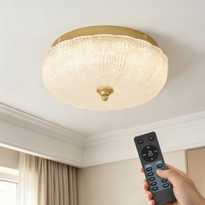 Plafonnier encastré en cristal 11,8 po à DEL à intensité variable avec télécommande