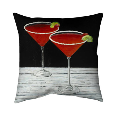 Cosmopolitan drink - 20"x20" Throw pillow - Poly twill - Print on demand