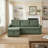 Upholstered L-Shape Green Corduroy Space-Saving Sleeper Pull-Out Sofa With Hidden Storage-1719989692