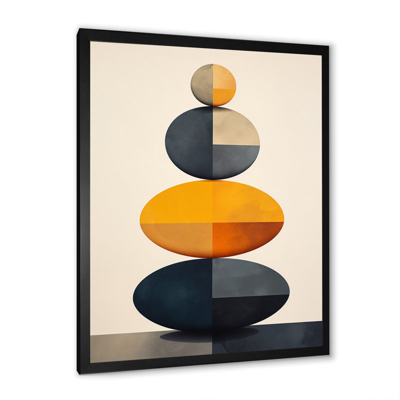 «Visual Tranquility Rock Balancing I» sur toile, H 40 po x l 30 po x P 1,5 po, Cadre simple noir