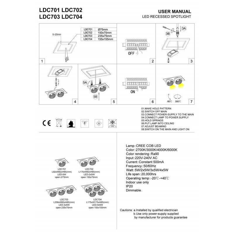 UltraBeam 5 Watt LED White Eyeball Downlight
