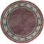 Hand-Knotted High-Quality Red and Ivory Round Area Rug