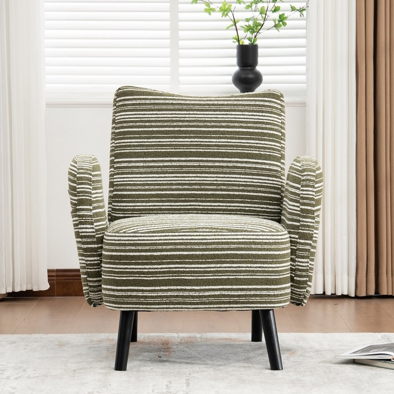 Chaise avec accoudoirs rembourrés 30,3 po, Olive