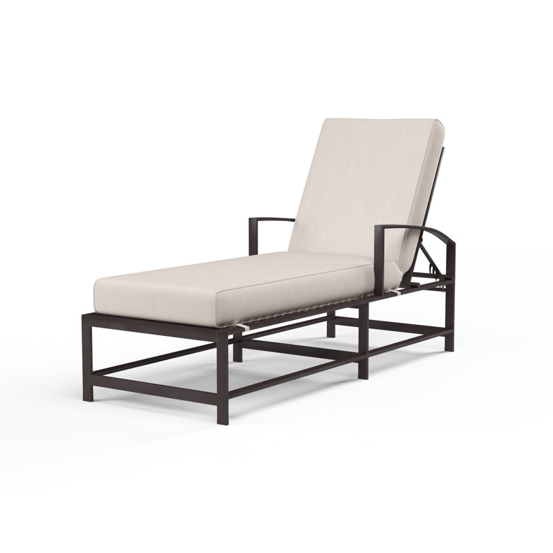 La Jolla Outdoor Chaise Lounge, Canvas Natural Sunbrella®