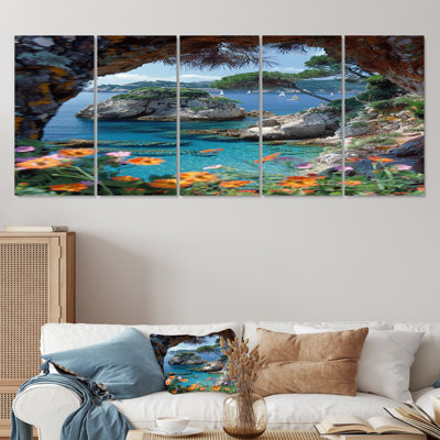 Robey - Coastal Tropical, art mural sur toile 5 pièces