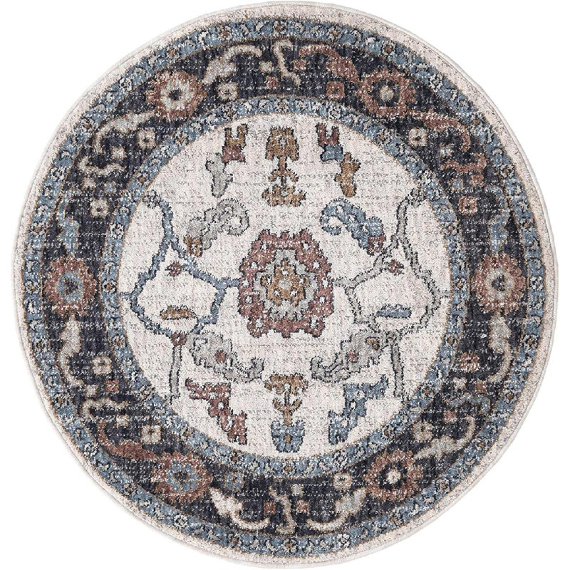 Tapis d'intérieur Akmal, Rond 3 pi 3 po