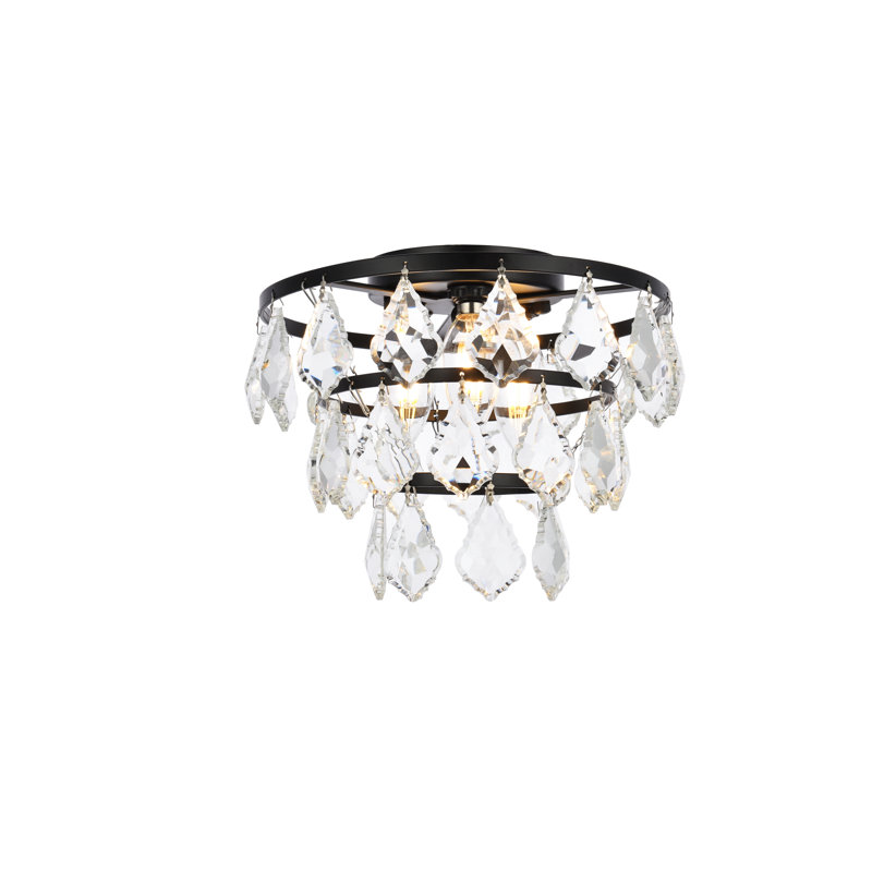 Plafonnier encastré 3 lumières Bryd, Noir, H 9 po x l 10 po x P 10 po
