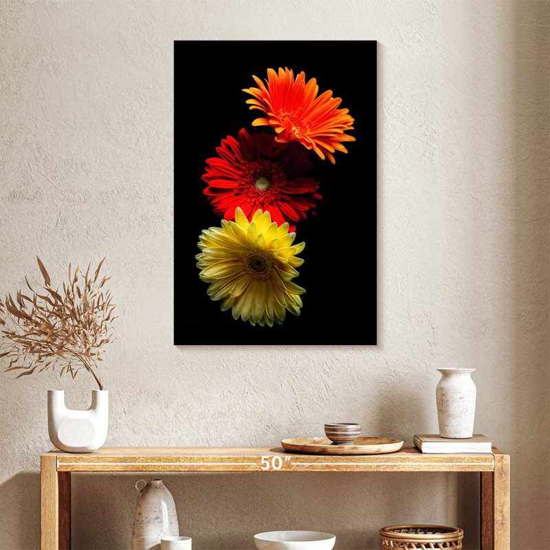 Harnek Three Luminuous Daises, 36" H x 24" W