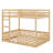 Full Over Full Wood Bunk Bed With Ladder And Guardrails-118703476