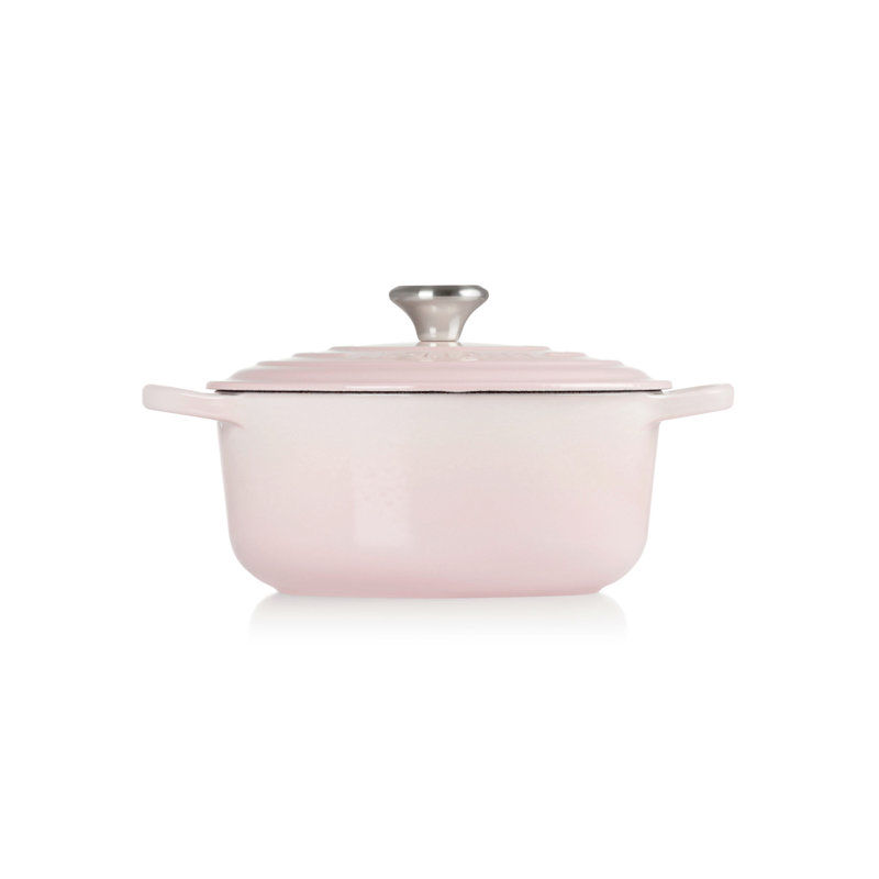 Le Creuset Cast Iron Round Casserole, 20cm / 2.4L, Shell Pink