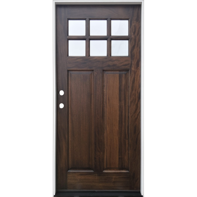Portes d'entrée pré-montées en acajou teint