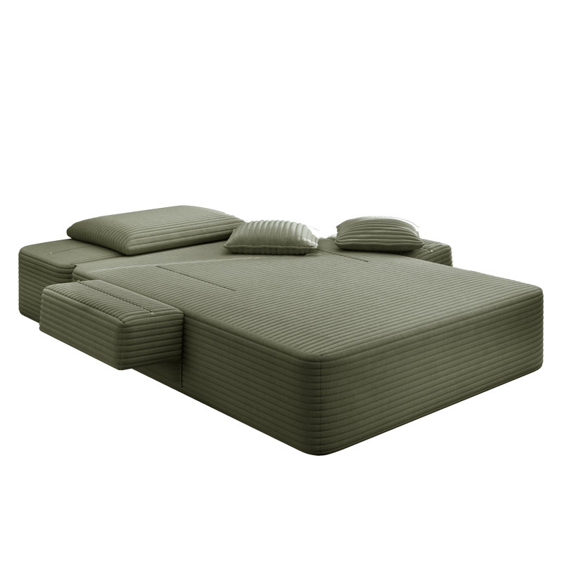 Canapé en mousse à compression sans cadre pour petits espaces, Vert