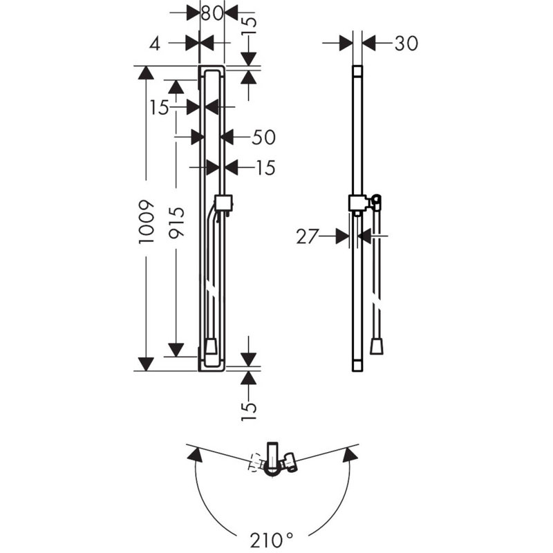Wallbar Luxury Full Slide Bar Shower Head