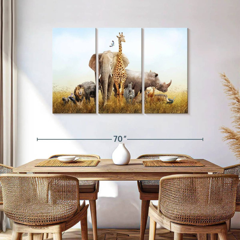 Animaux de safari kényans, H 36 po x l 57 po