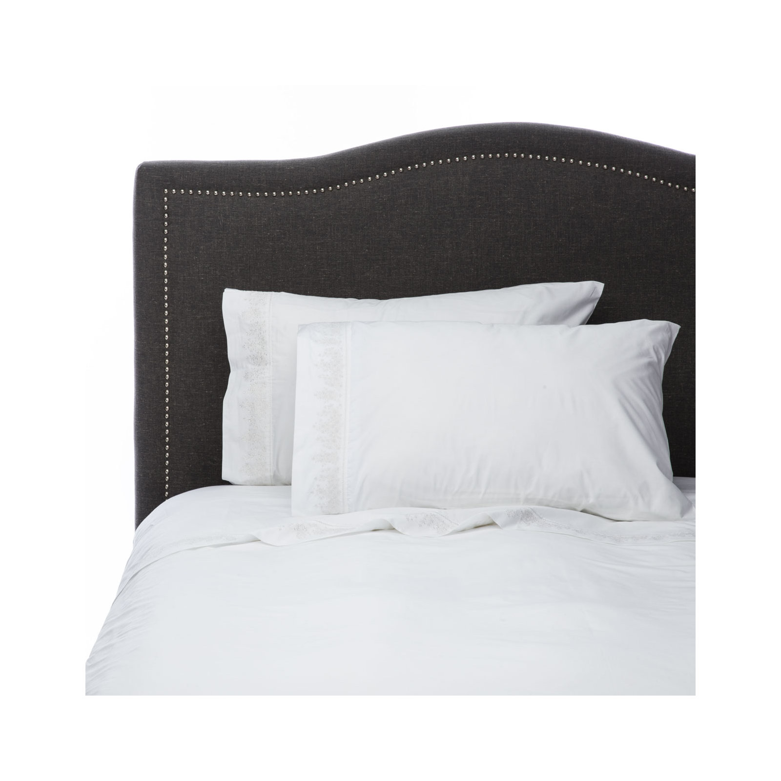 Cali 100% Cotton Percale Sheet Set, White, California King Sheet Set with 2 Pillowcase