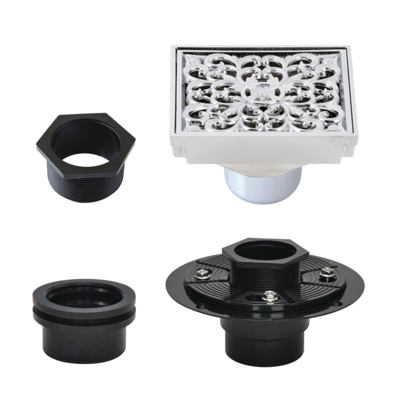 Drain de douche grille de cours d'eau, Chrome poli