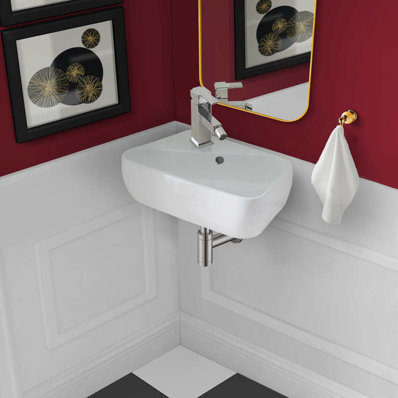 Voltaire Plaisir 18 x 11 Ceramic Wall Hung Sink with Left Side Faucet Mount
