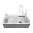 31.5Inch White Modern  Stainless Steel Rectangular Kitchen Sink With Single Bowl, Faucet And Board