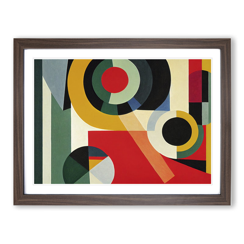 Entertaining Abstract - Single Picture Frame Print, 46cm H x 64cm W x 2cm D, Walnut