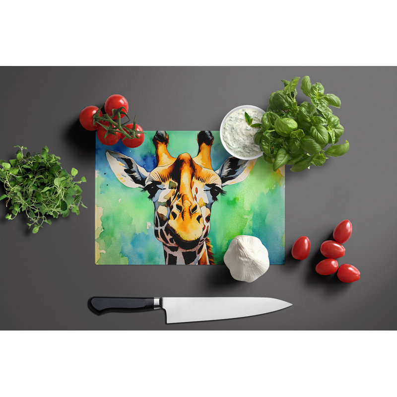 Giraffe Glass Cutting Board Large