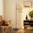 Vintage Floor Lamp With Baboo Lampshade Dimmable Bulb And Remote Control App Control