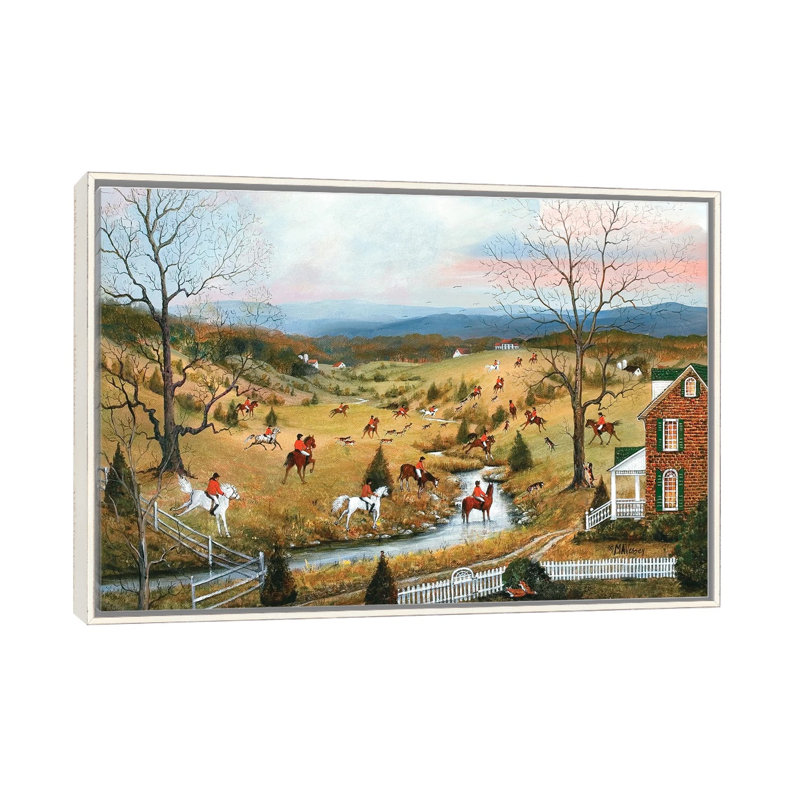 «Out Foxed», reproduction d'art sur toile encadrée, 60" x 40", Framed Canvas, Distressed White