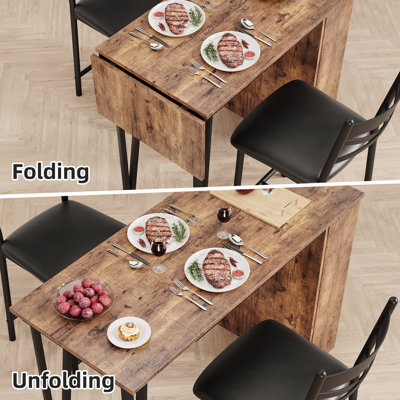 Ensemble de table de cuisine 3 pièces avec 2 chaises rembourrées, table de bar et chaises pour 2
