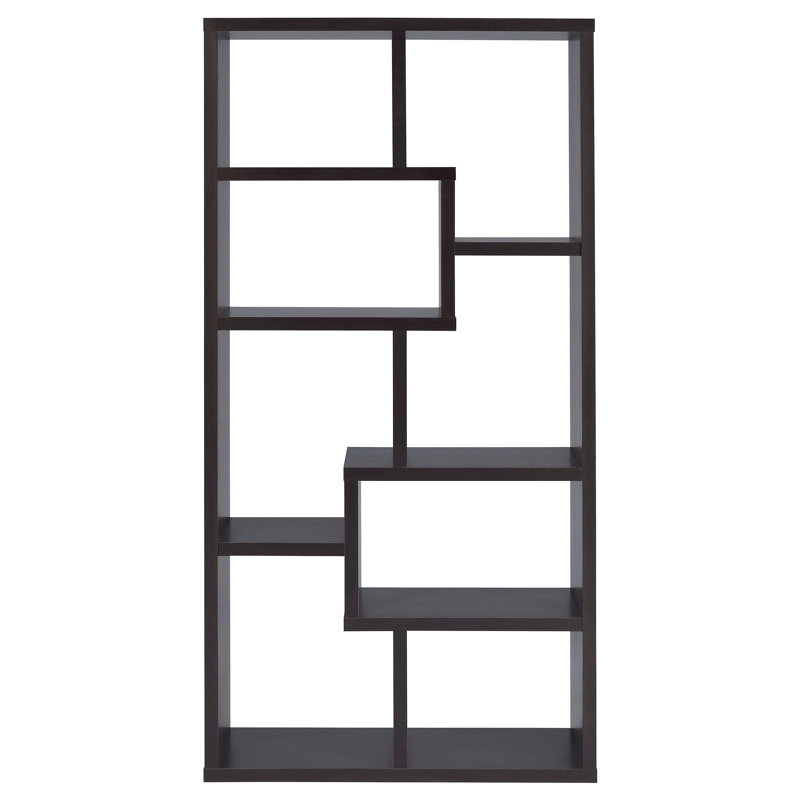 Theo 71-Inch 6-Shelf Bookshelf, Brown