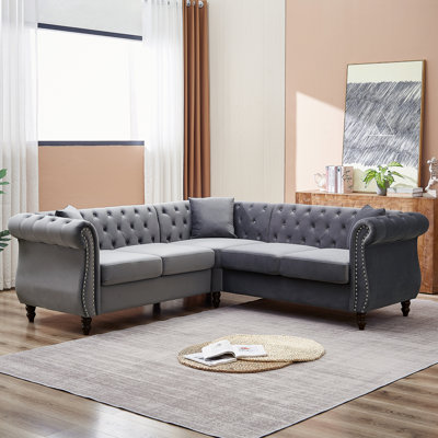 Canapé modulaire en forme de L de 83,5 pouces, canapé d'angle 5 places avec 3 coussins pour des espaces de vie polyvalents
