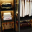 190cm Black 6-Door Wardrobe with Iron-Framed Tempered Glass Doors & LED