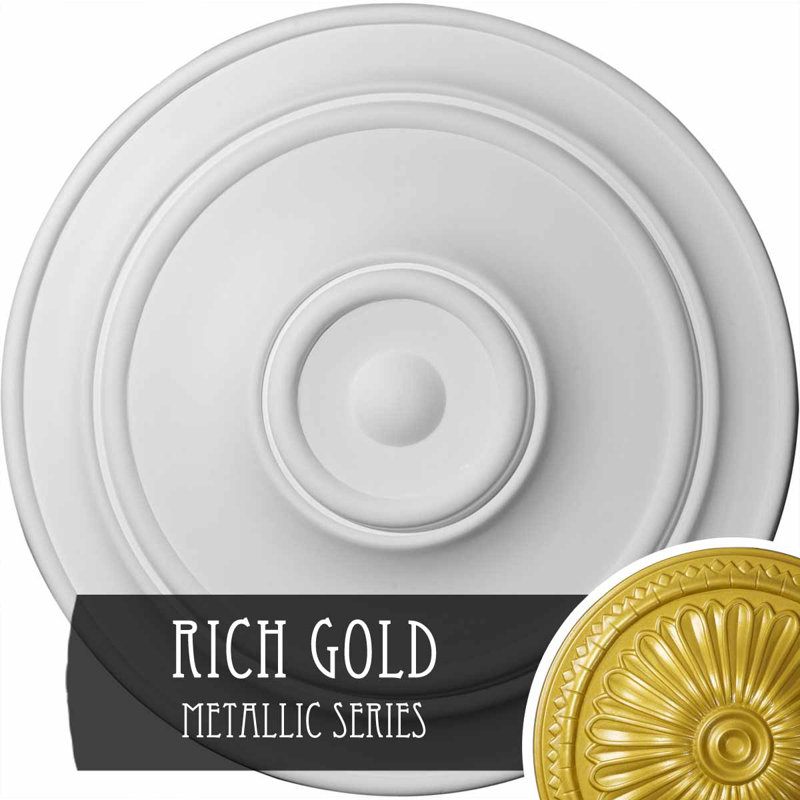 Médaillon de plafond Endurathane Galveston, DE 51 po x P 3 5/8 po x P 3 3/8 po (convient aux auvents jusqu'à 5 7/8 po), finition bronze frotté peint à la main