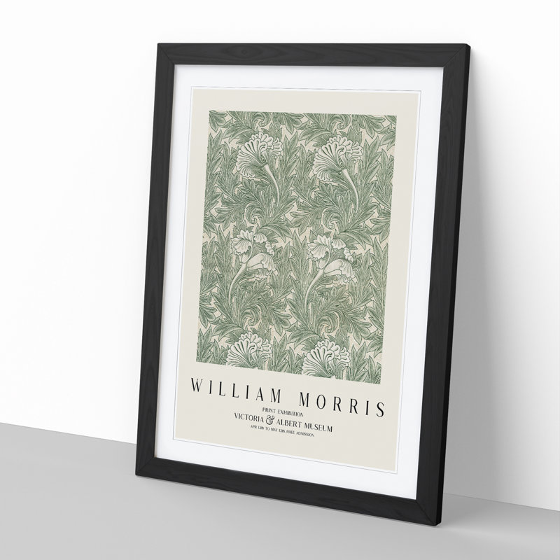 Tulips by William Morris - Picture Frame Painting, Black Framed, 48cm H x 36cm W x 2cm D
