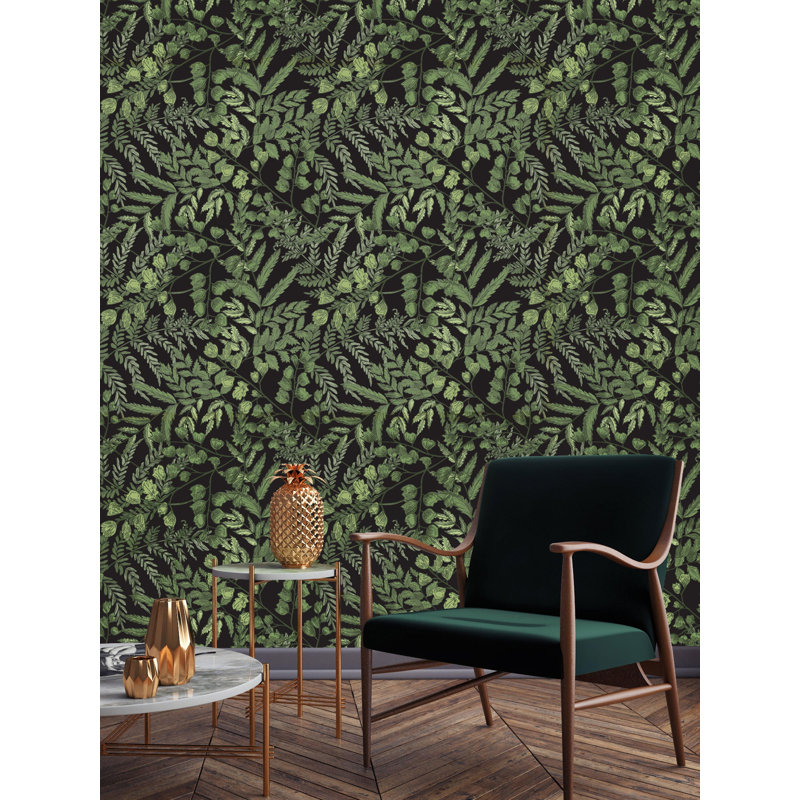 Rouleau de papier peint adhésif Baucom Ferns, L 10,42 pi x l 25 po